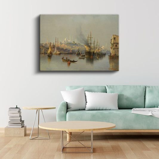 İstanbul Manzarası - Haliç'ten Süleymaniye Görünümü Kanvas Tablo
