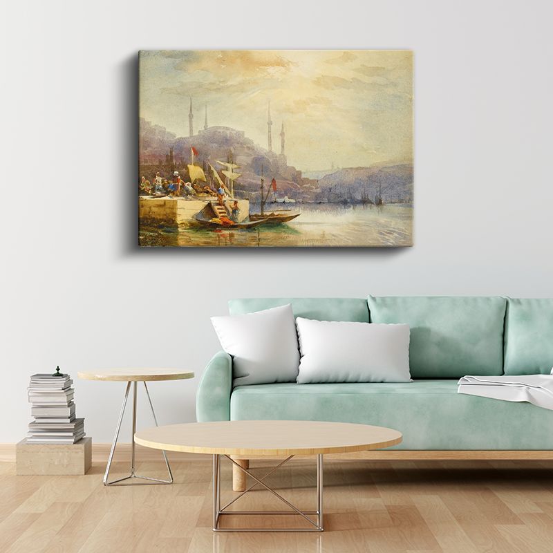 İstanbul Silueti - Boğaz'dan Şehir Manzarası Kanvas Tablo