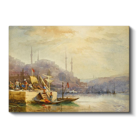 İstanbul Silueti - Boğaz'dan Şehir Manzarası Kanvas Tablo