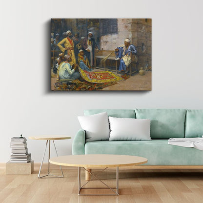 Osman Hamdi Bey - Halı Tüccarları Kanvas Tablo