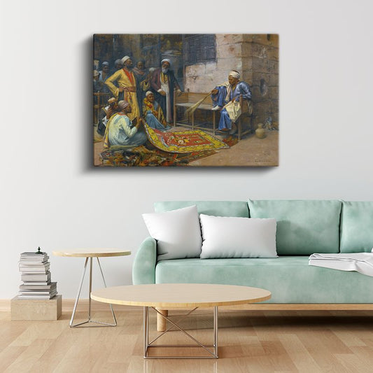 Osman Hamdi Bey - Halı Tüccarları Kanvas Tablo