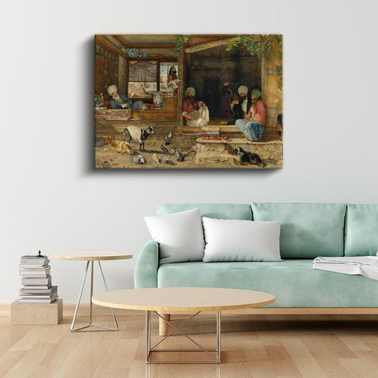 Osmanlı Kahvehanesi - Geleneksel Sohbet Ortamı Kanvas Tablo