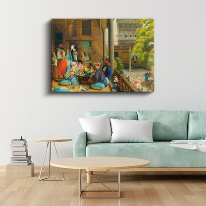 Saray Bahçesinde Ziyafet - Osmanlı Sofrası Kanvas Tablo