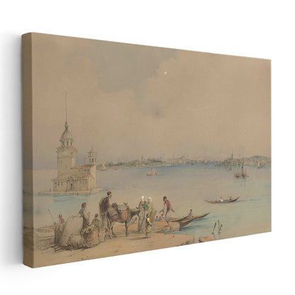Kız Kulesi - İstanbul Boğazı Manzarası Kanvas Tablo