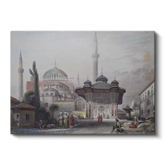 Ayasofya Camii - Osmanlı Döneminde İhtişamlı Görünüm Kanvas Tablo