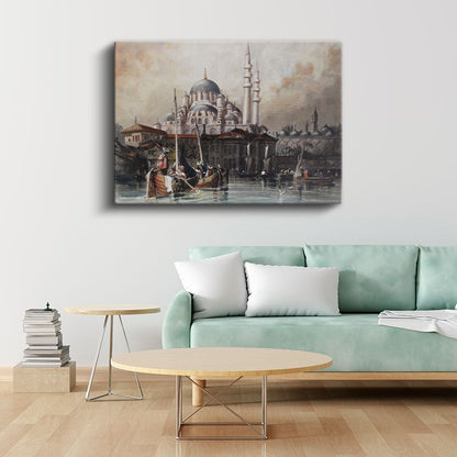 Osmanlı Denizcilik - Kayıklarla Boğaz Geçişi Kanvas Tablo