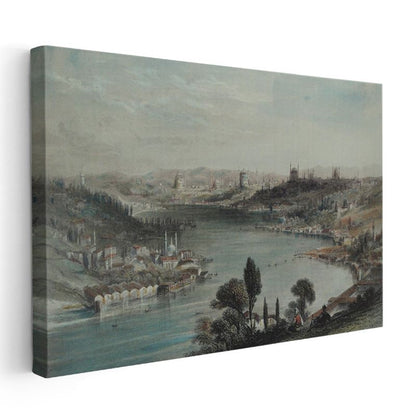 İstanbul Panorama - Haliç ve Şehir Manzarası Kanvas Tablo