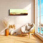 Yatay Panoramik Kanvas Tablo İstanbul Tarihi Silüet Manzarası Osmanlı Tablosu Ev Ofis Duvar Dekoru