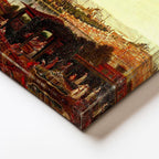 Yatay Panoramik Kanvas Tablo İstanbul Tarihi Silüet Manzarası Osmanlı Tablosu Ev Ofis Duvar Dekoru