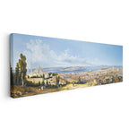 Yatay Panoramik Kanvas Tablo İstanbul Genel Şehir Manzarası Osmanlı Tablosu Ev Ofis Duvar Dekoru