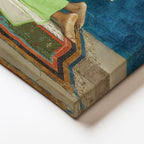 Yatay Panoramik Kanvas Tablo Medrese İç Mekan Sahnesi Osmanlı Tablosu Ev Ofis Duvar Dekoru