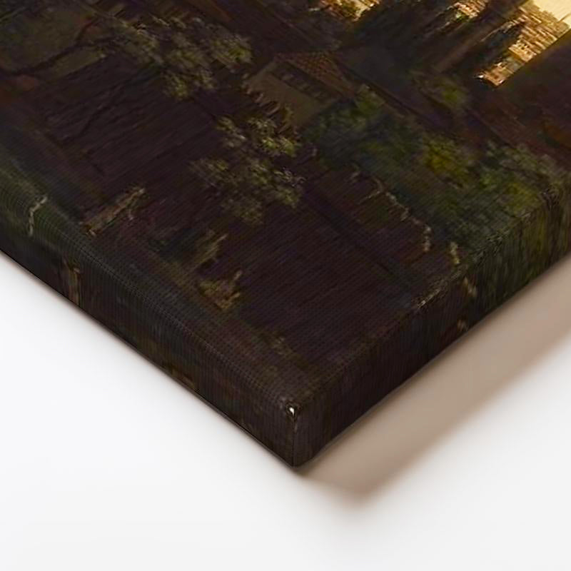 Yatay Panoramik Kanvas Tablo İstanbul Kıyı Yerleşimi Manzarası Osmanlı Tablosu Ev Ofis Duvar Dekoru