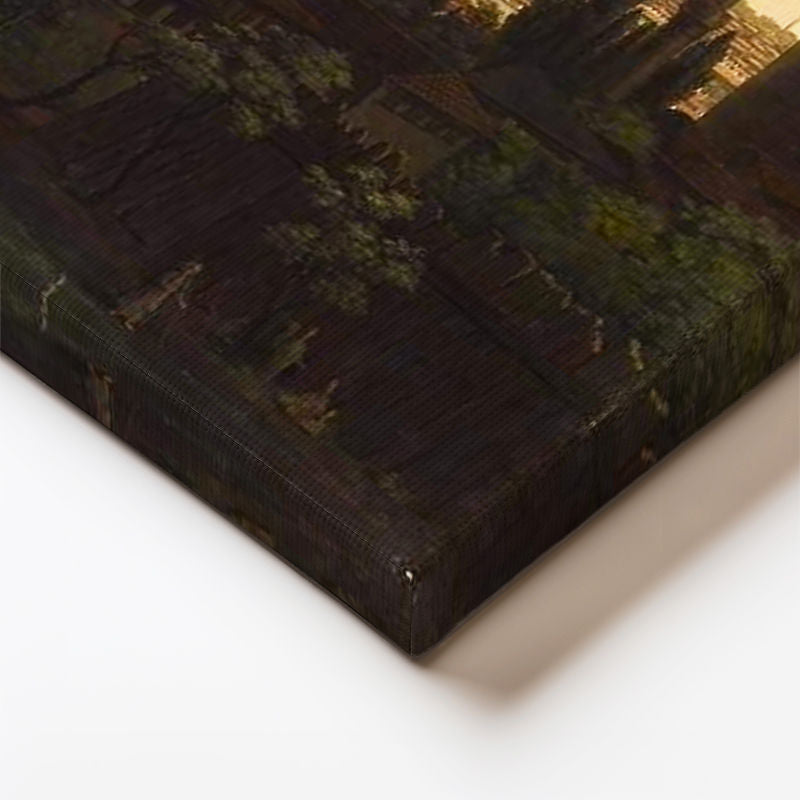 Yatay Panoramik Kanvas Tablo İstanbul Kıyı Yerleşimi Manzarası Osmanlı Tablosu Ev Ofis Duvar Dekoru