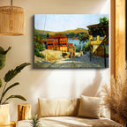 Yatay Kanvas Tablo Osmanlı Mahalle Yaşamı Sahnesi Osmanlı Tablosu Ev Ofis Duvar Dekoru