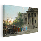 Yatay Kanvas Tablo Osmanlı Cami Avlusu Sahnesi Osmanlı Tablosu Ev Ofis Duvar Dekoru