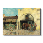 Yatay Kanvas Tablo Osmanlı Han Avlusu Sahnesi Osmanlı Tablosu Ev Ofis Duvar Dekoru