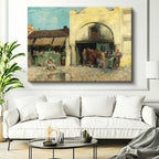 Yatay Kanvas Tablo Osmanlı Han Avlusu Sahnesi Osmanlı Tablosu Ev Ofis Duvar Dekoru