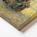 Yatay Kanvas Tablo Osmanlı Han Avlusu Sahnesi Osmanlı Tablosu Ev Ofis Duvar Dekoru