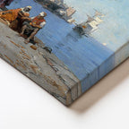 Yatay Kanvas Tablo Osmanlı Tersane Kıyısı Sahnesi Osmanlı Tablosu Ev Ofis Duvar Dekoru