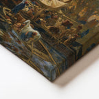 Yatay Kanvas Tablo Osmanlı İskele Günlük Yaşam Sahnesi Osmanlı Tablosu Ev Ofis Duvar Dekoru