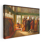 Yatay Kanvas Tablo Osmanlı Cami Önü Meydan Sahnesi Osmanlı Tablosu Ev Ofis Duvar Dekoru