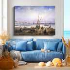 Yatay Kanvas Tablo Osmanlı Saray Divan Sahnesi Osmanlı Tablosu Ev Ofis Duvar Dekoru