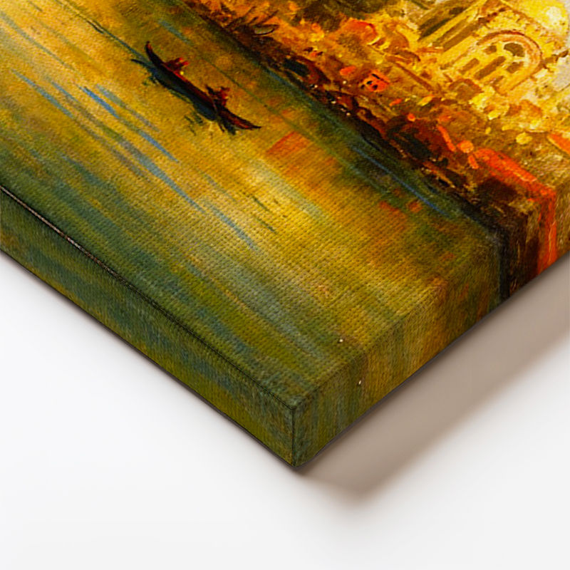 Yatay Kanvas Tablo İstanbul Boğazı Tarihi Silüet Manzarası Osmanlı Tablosu Ev Ofis Duvar Dekoru