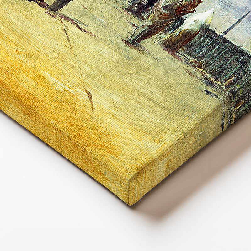 Yatay Kanvas Tablo İstanbul Köprü Üzeri Günlük Yaşam Sahnesi Osmanlı Tablosu Ev Ofis Duvar Dekoru