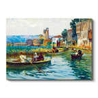 Yatay Kanvas Tablo Osmanlı Su Yolu Yerleşimi Sahnesi Osmanlı Tablosu Ev Ofis Duvar Dekoru