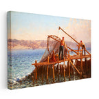 Yatay Kanvas Tablo Osmanlı Çarşı Günlük Yaşam Sahnesi Osmanlı Tablosu Ev Ofis Duvar Dekoru