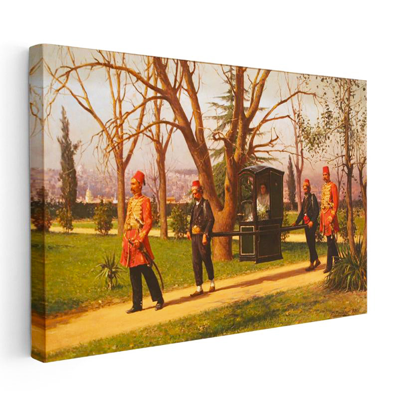 Yatay Kanvas Tablo Osmanlı İskele Kalabalık Sahnesi Osmanlı Tablosu Ev Ofis Duvar Dekoru