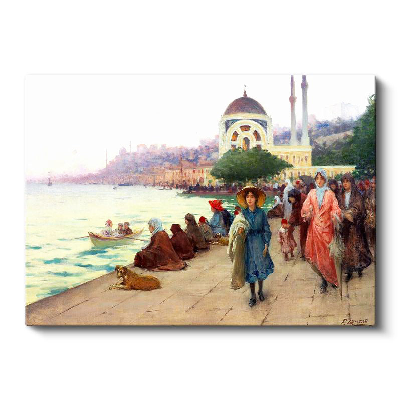 Yatay Kanvas Tablo Osmanlı Saray Alayı Sahnesi Osmanlı Tablosu Ev Ofis Duvar Dekoru