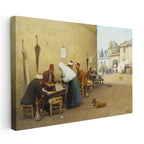 Yatay Kanvas Tablo Osmanlı Sokak Esnafı Sahnesi Osmanlı Tablosu Ev Ofis Duvar Dekoru