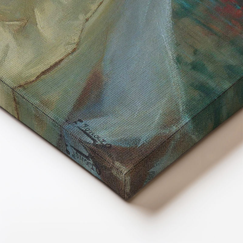 Yatay Kanvas Tablo Osmanlı Kayıkta Kadın Portresi Boğaz Sahnesi Ev Ofis Duvar Dekoru