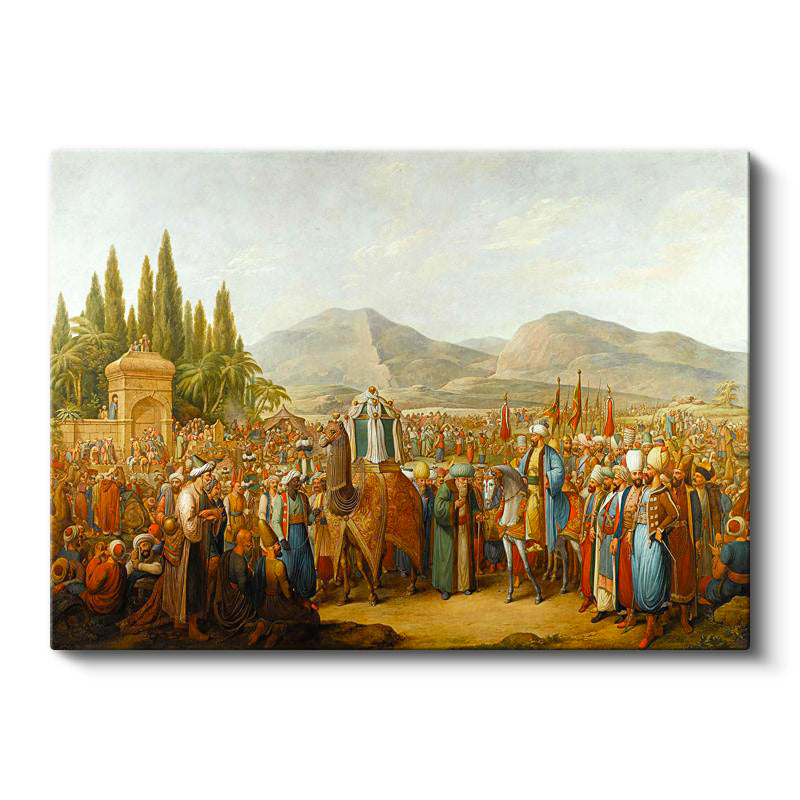 Yatay Kanvas Tablo Osmanlı Resmi Tören Alayı Tarihi Sahne Ev Ofis Duvar Dekoru