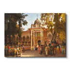 Yatay Kanvas Tablo Osmanlı Saray Kapısı Tören Sahnesi Ev Ofis Duvar Dekoru