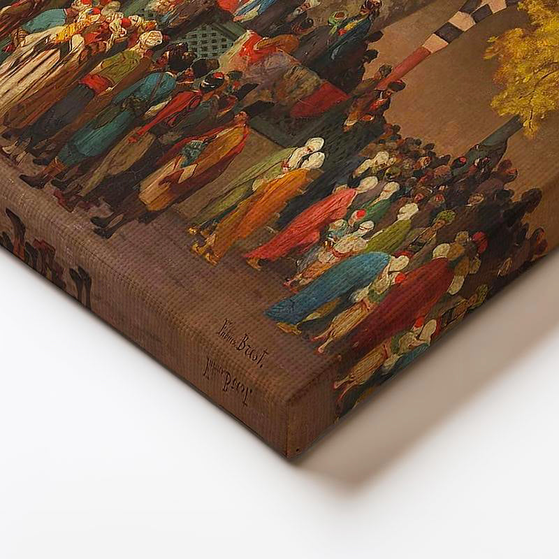 Yatay Kanvas Tablo Osmanlı Saray Kapısı Tören Sahnesi Ev Ofis Duvar Dekoru