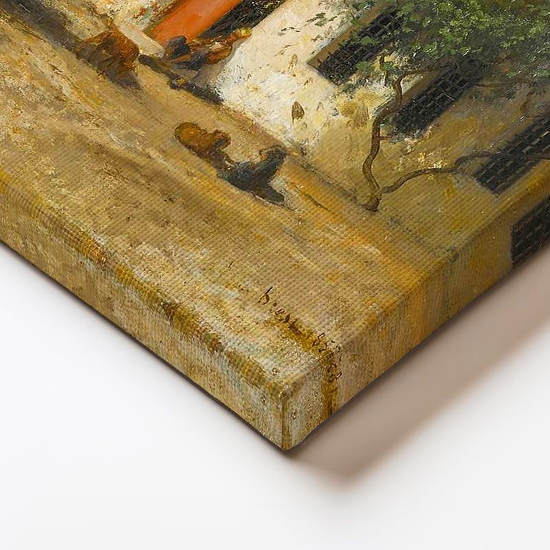 Yatay Kanvas Tablo Osmanlı Mahalle Pazarı Sokak Sahnesi Ev Ofis Duvar Dekoru