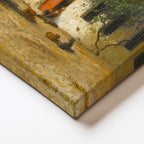 Yatay Kanvas Tablo Osmanlı Mahalle Pazarı Sokak Sahnesi Ev Ofis Duvar Dekoru