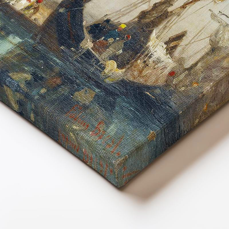 Yatay Kanvas Tablo Osmanlı Kıyı Çeşmesi ve Yelkenli Sahnesi Ev Ofis Duvar Dekoru