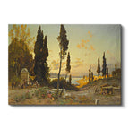 Yatay Kanvas Tablo Osmanlı Tepelik Manzara ve Kervan Sahnesi Ev Ofis Duvar Dekoru