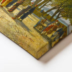 Yatay Kanvas Tablo Osmanlı Park Çeşmesi Günlük Yaşam Sahnesi Ev Ofis Duvar Dekoru