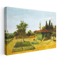 Yatay Kanvas Tablo Osmanlı Kırsal Yerleşim ve Cami Avlusu Sahnesi Ev Ofis Duvar Dekoru