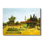 Yatay Kanvas Tablo Osmanlı Kırsal Yerleşim ve Cami Avlusu Sahnesi Ev Ofis Duvar Dekoru