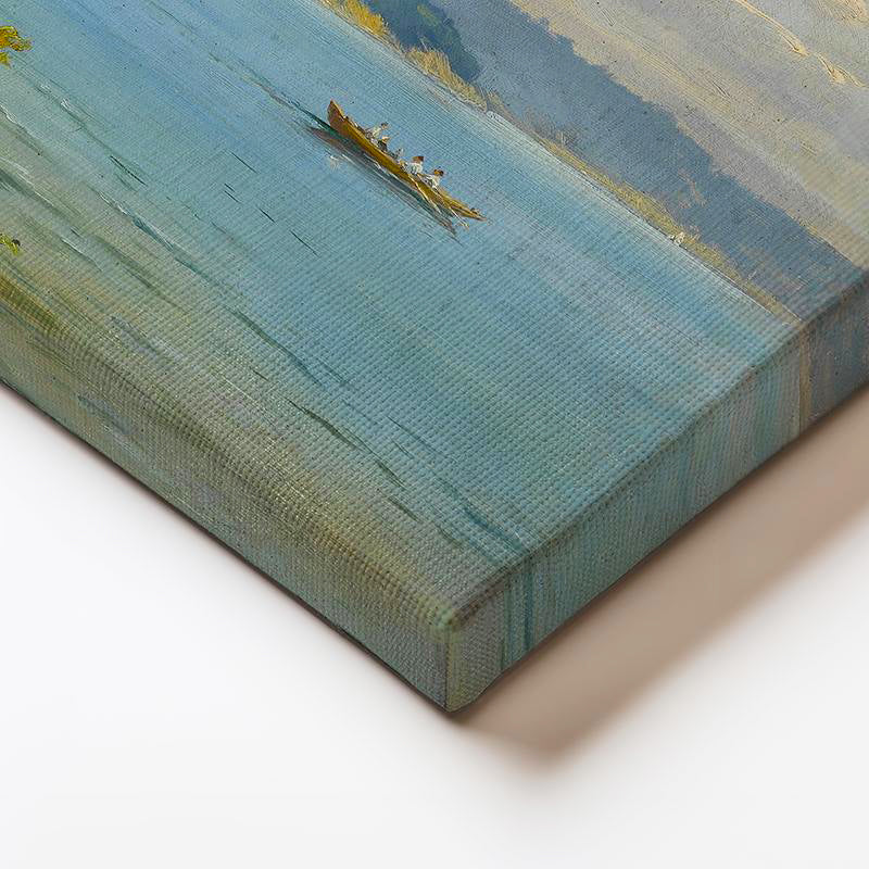 Yatay Kanvas Tablo Osmanlı Sahil Köşkü Doğa ve Deniz Manzarası Ev Ofis Duvar Dekoru