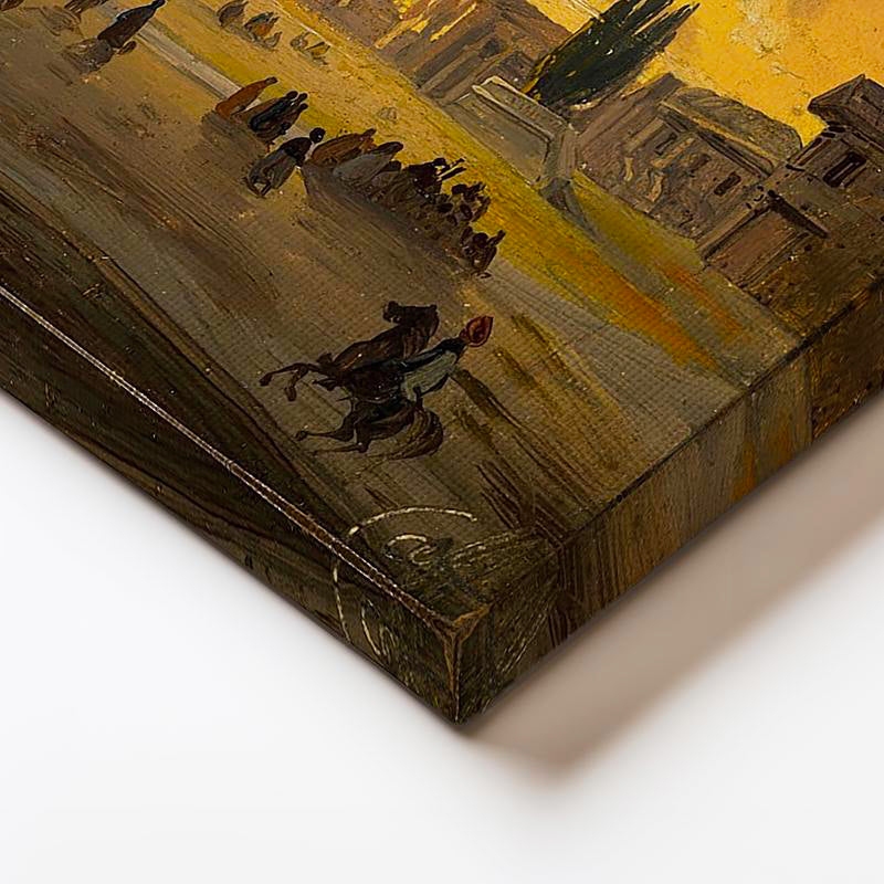 Yatay Kanvas Tablo İstanbul Tarihi Meydan Gün Batımı Silüeti Ev Ofis Duvar Dekoru