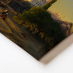 Yatay Kanvas Tablo İstanbul Limanı Gün Batımı Yelkenli Sahnesi Ev Ofis Duvar Dekoru