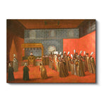 Yatay Kanvas Tablo Padişah Divan Huzuru Osmanlı Tablosu Ev Ofis Duvar Dekoru