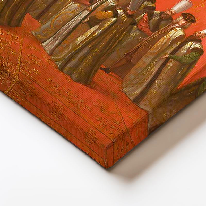 Yatay Kanvas Tablo Padişah Divan Huzuru Osmanlı Tablosu Ev Ofis Duvar Dekoru