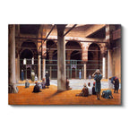 Yatay Kanvas Tablo Cami Avlusu Namaz Osmanlı Tablosu Ev Ofis Duvar Dekoru